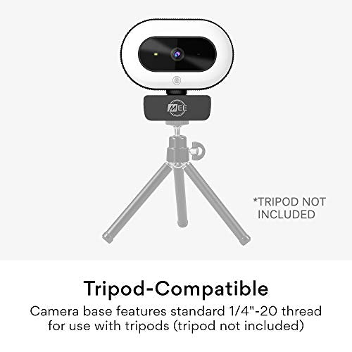 MEE audio CL8A 1080p HD Webcam with Ring Light, Microphone, Autofocus, Low Light Correction, 360° Rotation; USB Streaming Web Camera for Video Calling via Zoom/Skype on Computer PC Mac Laptop Desktop - style: 1080p Ring Light