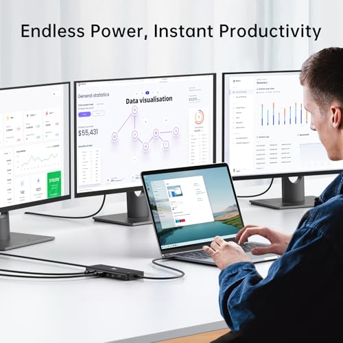 13-in-1 Docking Station Dual Monitor 4K, LIONWEI USB C Dock for Laptop Mac - color: Black-13 IN 1(2 HDMI+DP)