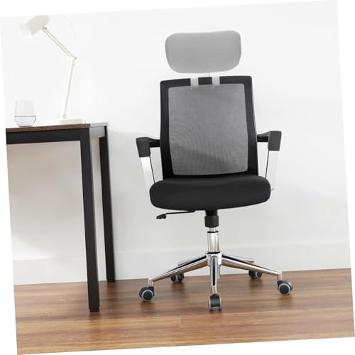 Durable Office Chair Headrest Attachment,Lift Adjustable Angle Desk Chair Head Support Cushion for Chair Back Thickness Within 2cm (Grey-WhiteFrame) - color: Grey-whiteframe