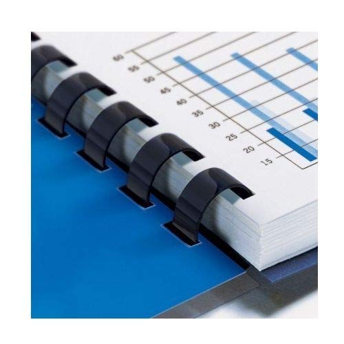 Plastic Comb Binding Spines, 3/8 Inch Diameter, Black, 55 Sheets, 100 Pack - 13038 - size: 3/8"