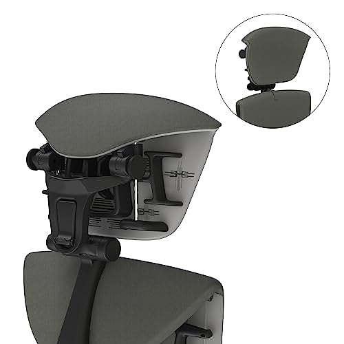 OFFICE LOGIX SHOP Embody Headrest Compatible with Herman Miller Embody Chair (Grey Rhythm Fabric/Graphite Frame) - color: Grey Rythem Fabric/Graphite Frame