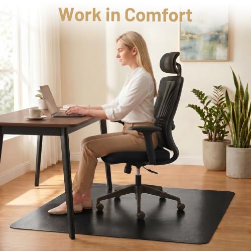Black Hardwood Floor Chair Mat, Heavy Duty Plastic Desk Protector | 36" x 48" Durable Mat for Rolling Desk Chairs, Protects Tile, Laminate, Vinyl Floors in Home Office and Gaming Rooms - size: 36x 48inch- black
