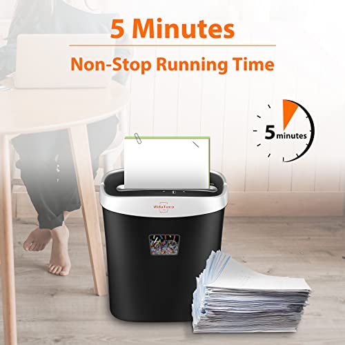 VidaTeco Paper Shredder for Home Office Heavy Duty with 60 Mins Running with US Patented Cutter,Shred CD/Card with Extra Large Bin,AUTO Jam Proof(ETL) (10-Sheet Micro-Cut)