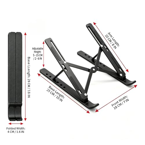 Laptop Stand for Desk, Adjustable Laptop Riser ,Ventilated Cooling Notebook Mount Computer Stand for 10-15.6” Laptops,Tablets-Black