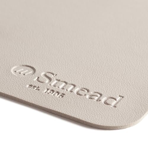 Smead Vegan Leather Desk Pad Mat, Office Desk Mat, Medium, Sandstone Beige | Waterproof desk pad protector, writing mat and desk blotter. Non-slip suede grips under a keyboard, mouse and notepad. - color: Sandstone Beige, size: 15.7" x 31.5"