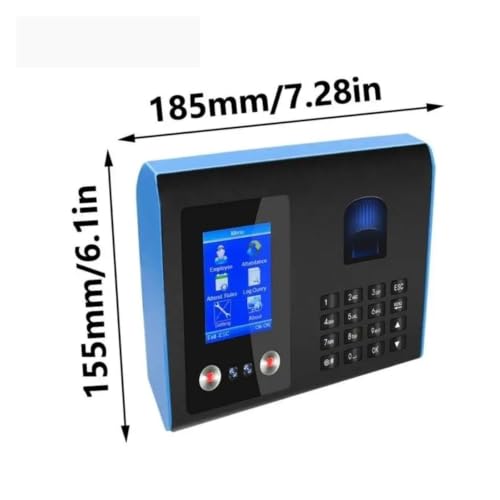 UK Plug Face Biometric Fingerprint Employee Attendance Machine Time Clock Recorder 2.8inch Screen Quick Recognition