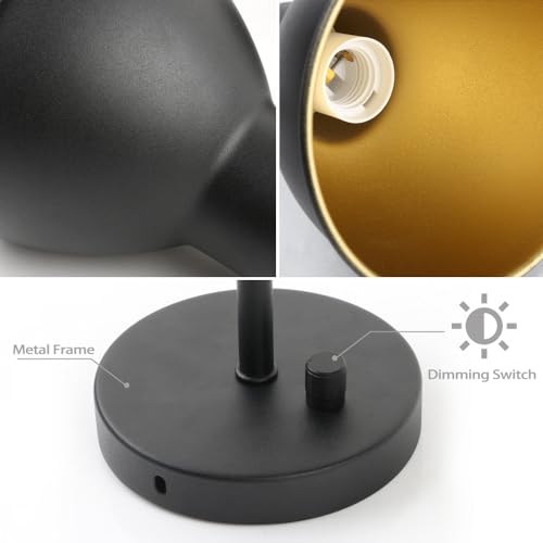 Yosoan Set of 2 Black Vanity Reading Wall Sconce with On Off Switch - color: Black