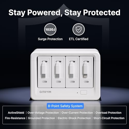 Gitryin 12-in-1 Desktop Charging Station, 160W USB Retractable GaN Charger - size: With 3 Type-C Chargers and 1 Lightning Charger