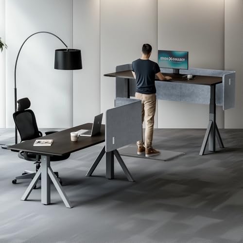 Desk Privacy Panel,2PCS L-Shaped Clamp-On Office Desk Divider,47.2" x 15.7" - color: Grey, size: 47.2" x 15.7"