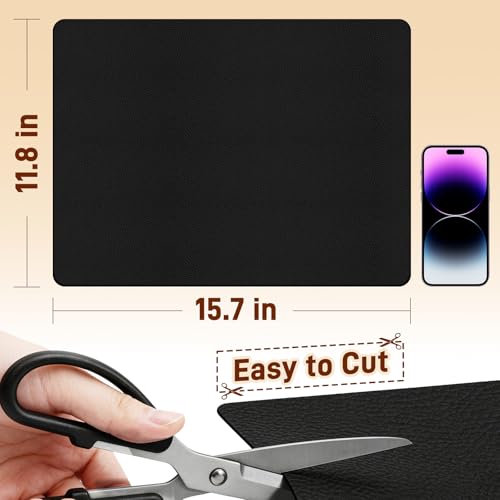PU Leather Desk Protector/Nightstand Mat, 15.7X11.8 in Black - color: Black, size: 15.7" x 11.8"