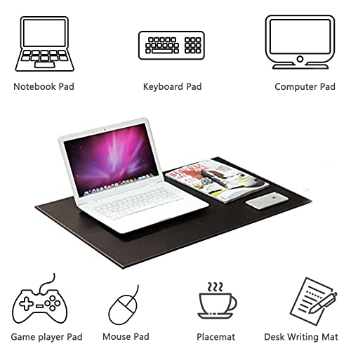 KINGFOM Desk Pad & Mat 24" x 18" Protector Large Mouse Pad PU Leather for Desktops and Laptops (Brown) - color: Brown-a111