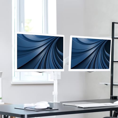 VIVO White Dual Monitor Desk Mount for 17-32 in Screens, STAND-V002KW - color: White, size: Dual Mount
