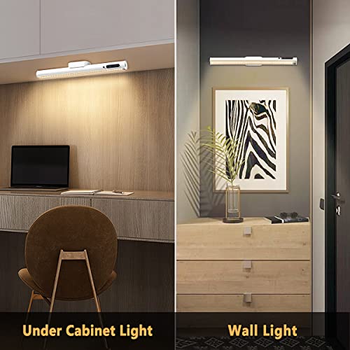 Hapfish Battery Powered Operated Wall Strip Lights, Magnetic LED Light Bar - color: White, size: Without Motion Sensor
