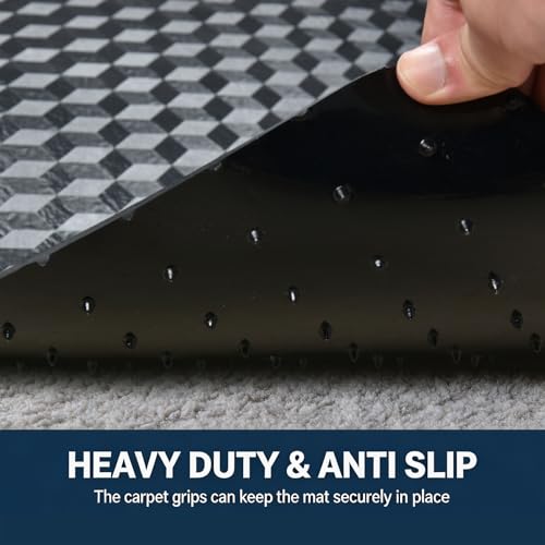 Chair Mat for Low Pile Carpet 36" x 48" PVC Office Carpet Protector, Black - size: 36" x 48" Black (for low-pile carpet)