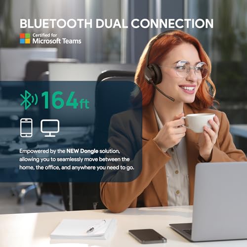 Yealink BH70 Mono Bluetooth Teams Headset with AI Mic for Work from Home PC - color: Black (Teams), style: Mono (USB-C to A)