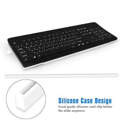 Richboom Clear Acrylic Tilted Computer Keyboard Holder for Easy Ergonomic Typing, Upgraded Version, Keyboard Stand with Silicone Anti-Slip Case for Office Desk, Home, School, Clear - color: Clear