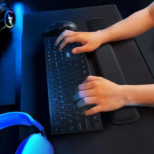 MEKASS Ergonomic Wrist Rest for Keyboard and Mouse, Soft Memory Foam Keyboard Wrist Rest Set with Non-Slip Silicone Base, Easy Typing, Pain Relief, Comfort for Office, Work, Gaming (Pink) - style: Pink