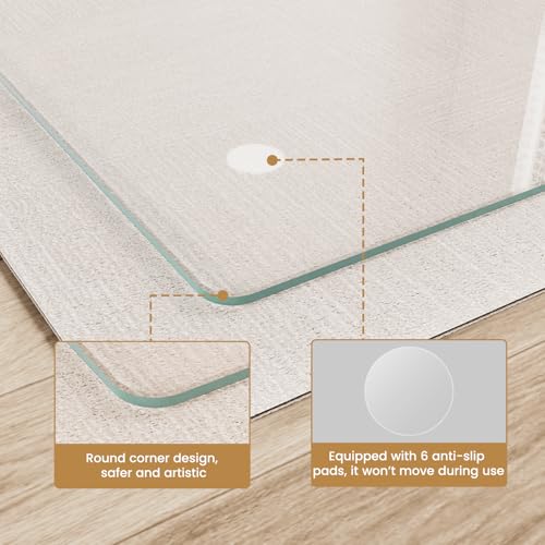 36"x46" Tempered Glass Chair mat for Carpet - size: 36x46