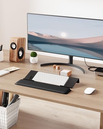Laborio Computer Keyboard Wrist Rest, Keyboard Riser Stand for Desktop - color: Black