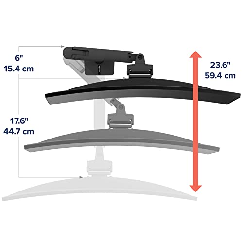 Ergotron – HX HD Premium Heavy Duty Gaming Monitor Arm, Single Monitor Desk Mount – for 1000R Curved Ultrawide Monitors Up to 49 Inches, 28 to 42 lbs, VESA 75x75mm or 100x100mm – HD Pivot, Matte Black - color: Matte Black, size: HD Pivot