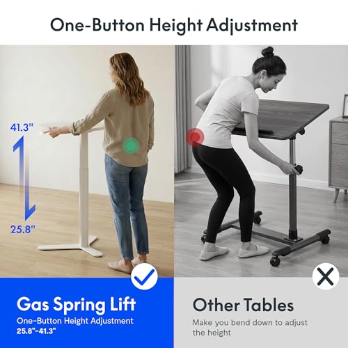 FLEXISPOT Gas Spring Lift Sit-to-Stand Table,20" Round Bar Table - color: White, size: 20‘’