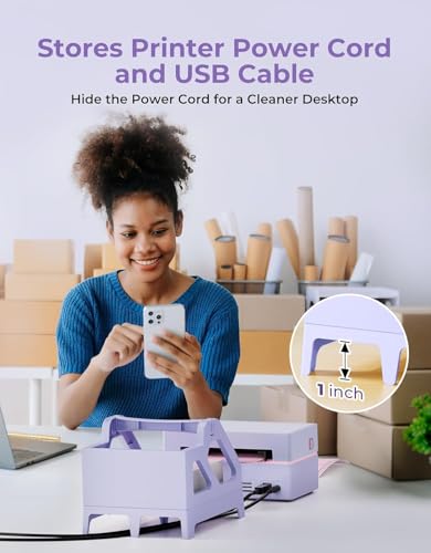 MUNBYN 130B Bluetooth Thermal Label Printer+4x6 Inch Direct Thermal Labels, 1000 Labels/2 Stacks+Purple Label Holder