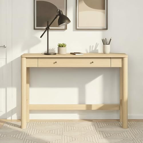 Walker Edison Penelope Modern Writing Desk with Drawer Storage, 44 Inch, Coastal Oak - color: Coastal Oak