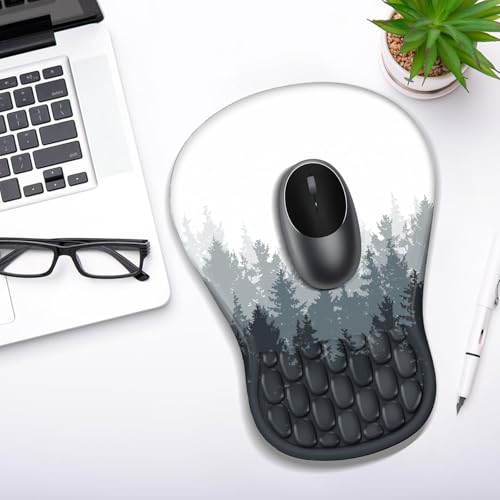 YIWEI Ergonomic Mouse Pad with Wrist Rest for Carpal Tunnel Pain Relief - color: Forest-2
