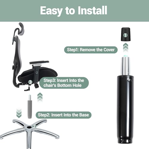 Office Chair Cylinder Replacement, Universal Gas Cylinder, Heavy Duty Hydraulic Pneumatic Gas Lift Piston Fit for Most Office Chairs (10.2" - 14.2")
