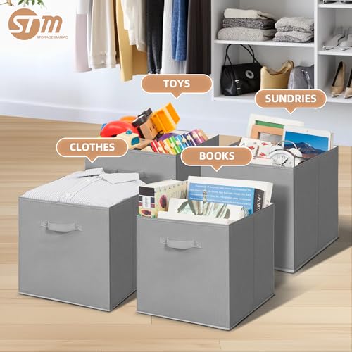 STORAGE MANIAC Storage Cubes, 13 Inch Collapsible Storage Bins with Handles, 10 Pack Fabric Foldable Bins for Organization, Durable Storage Bins for Closet, Shelves, Offices, 10-Pack Grey - color: Grey-10 Pack, size: 13 INCH