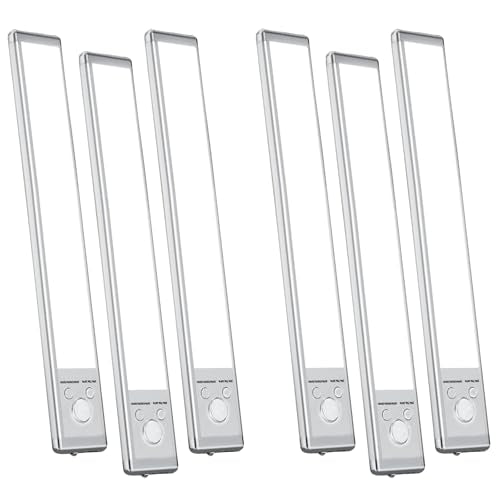 6 Pack Under Cabinet Lighting, 10in Rechargeable Motion Sensor Light Indoor - size: 10in-6pack