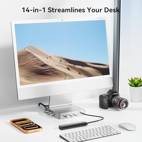 AGEEN 14-Port 10Gbps USB-C Hub for iMac 24 inch 2021/2023/2024 M1/M3/M4