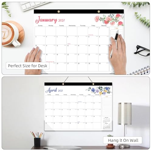 Tcamp Desk Calendar 2026-2027, Jul 2026-Dec 2027, 18-Month, 17" x 12" Large - color: Floral, size: 17"x12"(Jul 2026-Dec 2027)