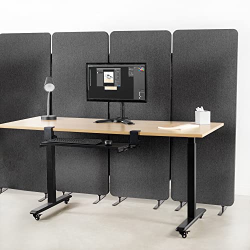 VIVO Dark Gray Freestanding 24 x 66 inch Privacy Panel, PP-1-T024D - color: Dark Gray, size: 24" wide, 66" Tall