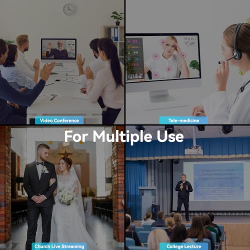 Tenveo AI Auto-Tracking PTZ Camera 3X Optical + 4X Digital Zoom, USB3.0/HDMI/RS232, 93° Wide-Angle for Video Conferencing, Business Meetings, Live Streaming, Church, Worship, Zoom, Teams, OBS - color: Obsidian