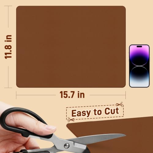 PU Leather Desk Protector/Nightstand Mat, 15.7X11.8 in Brown - color: Brown, size: 15.7" x 11.8"