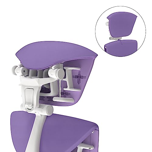 OFFICE LOGIX SHOP Embody Headrest Compatible with Herman Miller Embody Chair (Amethyst Fabric/White Frame) - color: Amethyst Fabric/White Frame