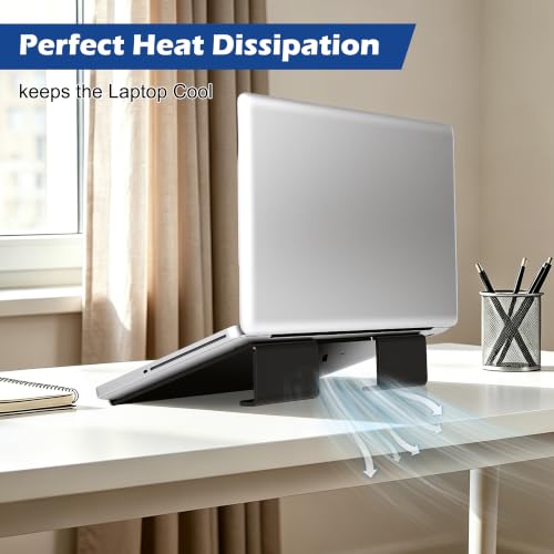Slim Acrylic Laptop Stand, Black, 11-17Inch - color: Black