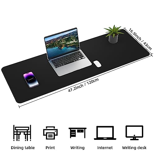 AFIING Large Desk Mat, 47" x 17", Black - color: Black, size: 47" x 17"