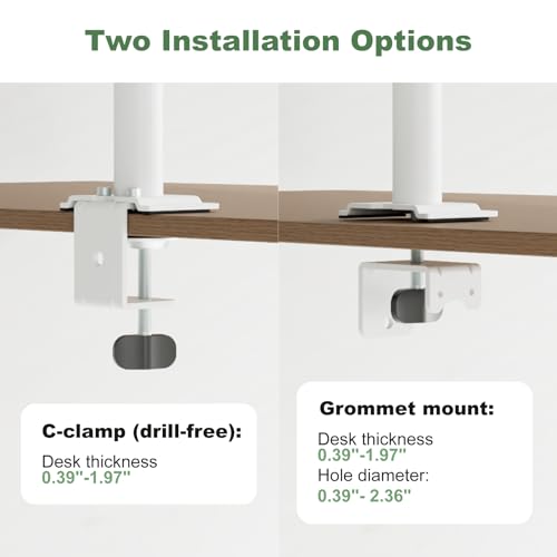 UPGRAVITY White Dual Monitor Mount Stand for Two 17"-32" Screens
