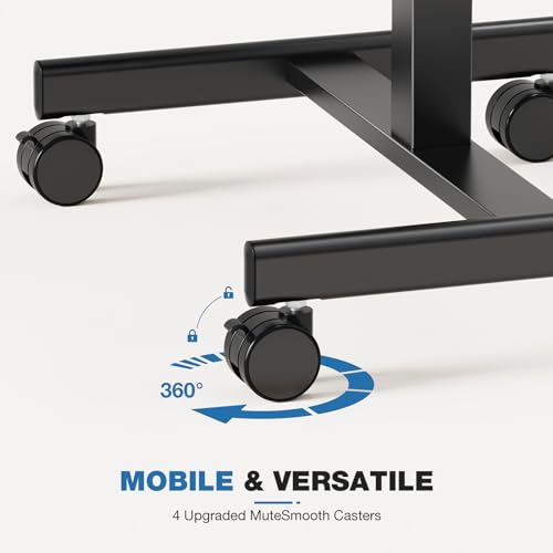 DUMOS Mobile Rolling Desk with Wheels Adjustable Height