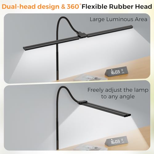 LED Floor Lamp 20W 1400LM Adjustable Neck, Bright Color Changing Light - color: Black