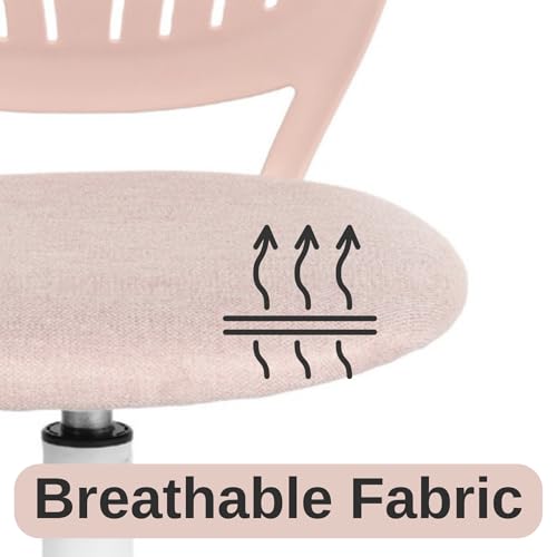 Homy Casa Ergonomic Adjustable Chair with Swivel Base and Cushioned Backrest for Kitchen Counter Dining Island and Home Lounge (Soft Pink) - color: Soft Pink