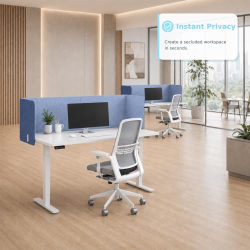 Desk Privacy Panel, 48" × 19" L-Shaped Cubicle Desk Divider, Blue - color: Navy Blue, size: 47.2" × 18.7"