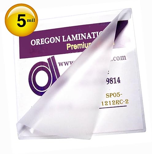 Thermal Laminating Pouches 12-x-12-inches Special Needs Size 5 Mil 200/pack | 12x12 Size Heat Seals Large as 11-3/4-x-11-3/4-inch Sheet, Waterproof, Round Corners, Clear Glossy Finish, +2 Carriers