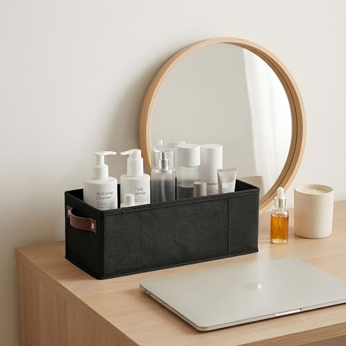 DECOMOMO Narrow Storage Bins, Small Basket with Handles (Black, 4 Pack) - color: Black, size: Narrow / 4pcs
