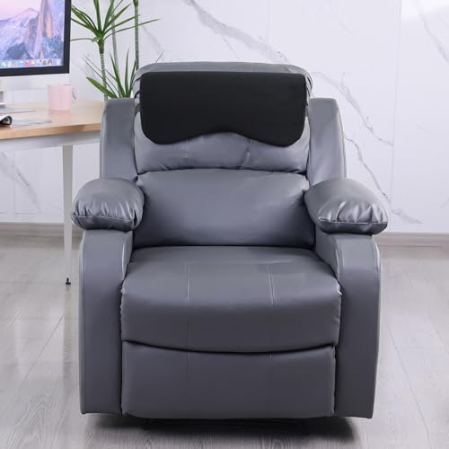 HOMBYS Cervial Neck Pillow for Recliner, Foam Headrest Cushion for Sleeping, Medium Firm Neck Support for Couch, Office Chair and Car, Non-Slip Backing and Elastic Straps, Black - color: Black