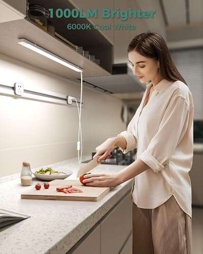 ASOKO 25" Under Cabinet LED Lights Plug in Workbench Light 1000LM 6000K - color: Cool White, size: 25 Inch