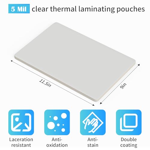 (5 Mil) 100 Pack Laminating Sheets, 9 x 11.5 Inch, Letter Size - size: 5 Mil, style: 100 Packs