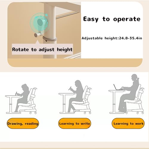 Manual Height Adjustable Table, Manual Standing Desk Adjustable Height, Crank Stand Up Desk, Sit Stand Desk Computer Desk, Workstation Raising Desk Desk for Bedroom, Study Room(Wood color,31.5i - color: Wood Color, size: 31.5in
